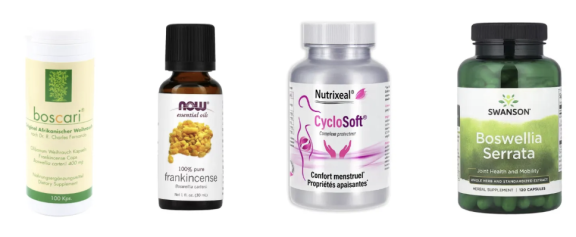 Figure 3: Examples of Boswellia products on the EU market