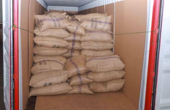 Figure 3 - Cocoa packaged in jute sacks