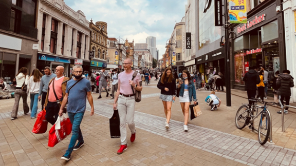 Shopping street filled with people