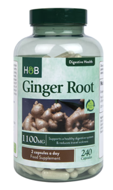 Example of European food supplement that contains ginger root extract