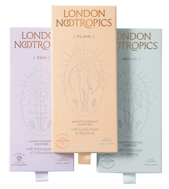 Examples of adaptogenic coffee on the European marke