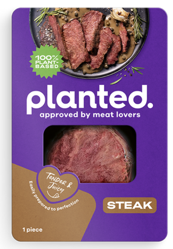 Packaging of Planted 100% plant-based steak