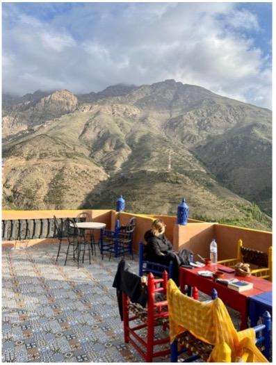 Photo of a terrace overlooking a mountainous area in Morocco