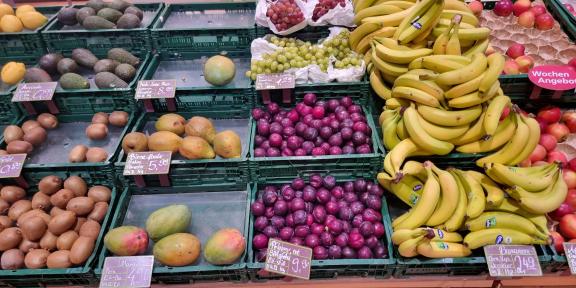 Fresh fruits and vegetables at German organic supermarket Alnatura