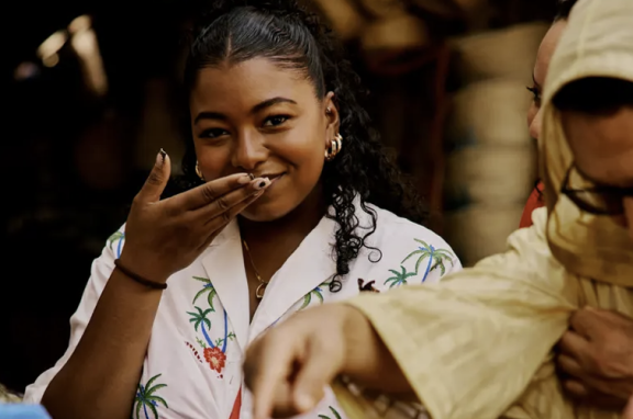Photo of women smelling spices