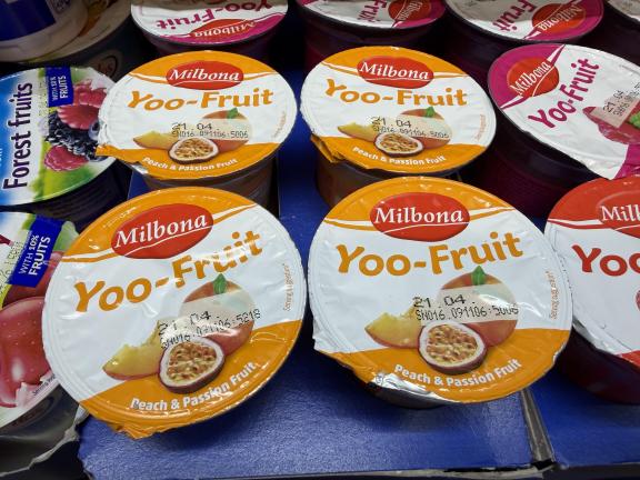 Passion fruit concentrate used as an ingredient in a fruit-flavoured yoghurt