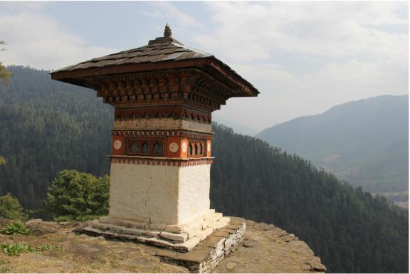 Photo of a stupa in Bhutan