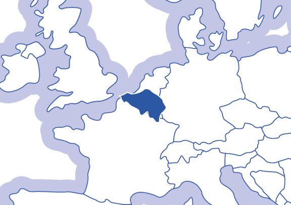 Maps showing the location of Belgium in Europe