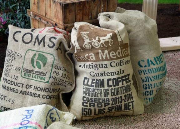Example of green coffee labelling