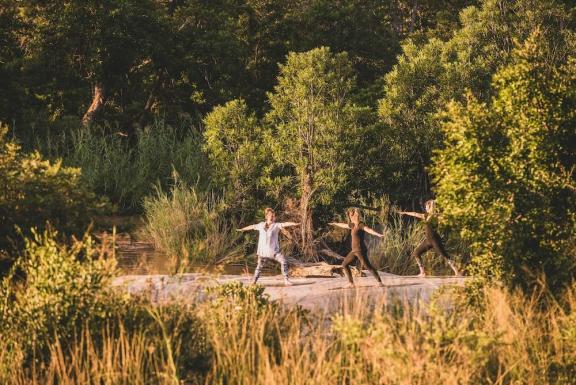 Yoga in the bush with Londolozi’s Healing House team