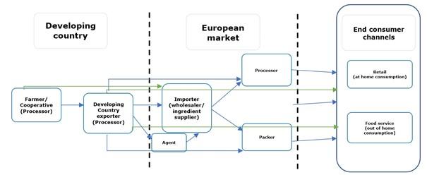 European market channels for mango puree