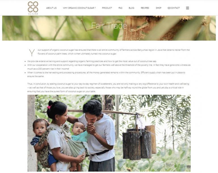 Coco Sugar Indonesia’s fair trade marketing story