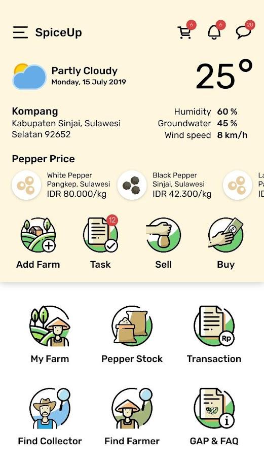 Main page of SpiceUp app