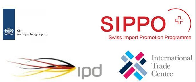 Logos of well-known government agencies and non-governmental organisations supporting exporters in developing countries
