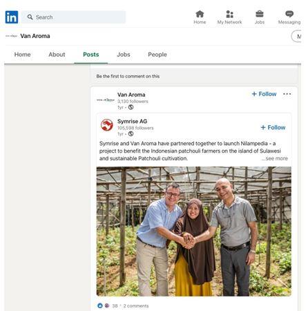 Van Aroma LinkedIn post