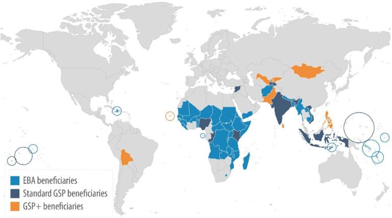 Beneficiary countries of the EU GSP scheme
