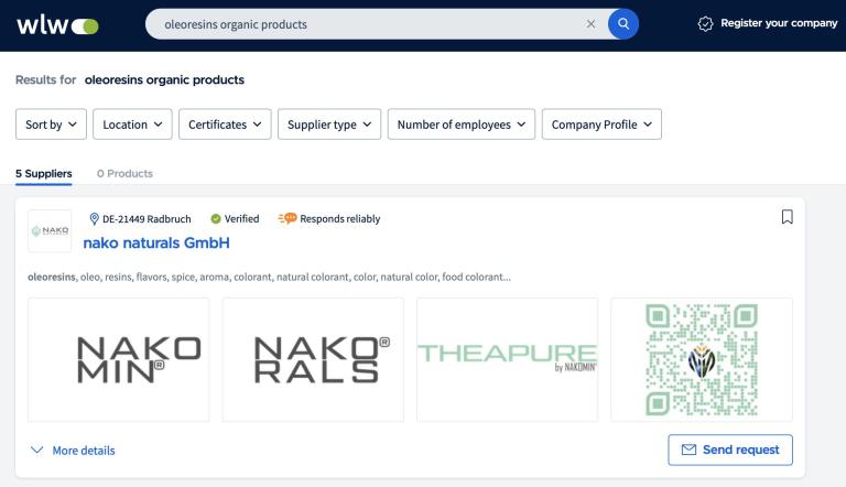 Example Industry Database (WLW)