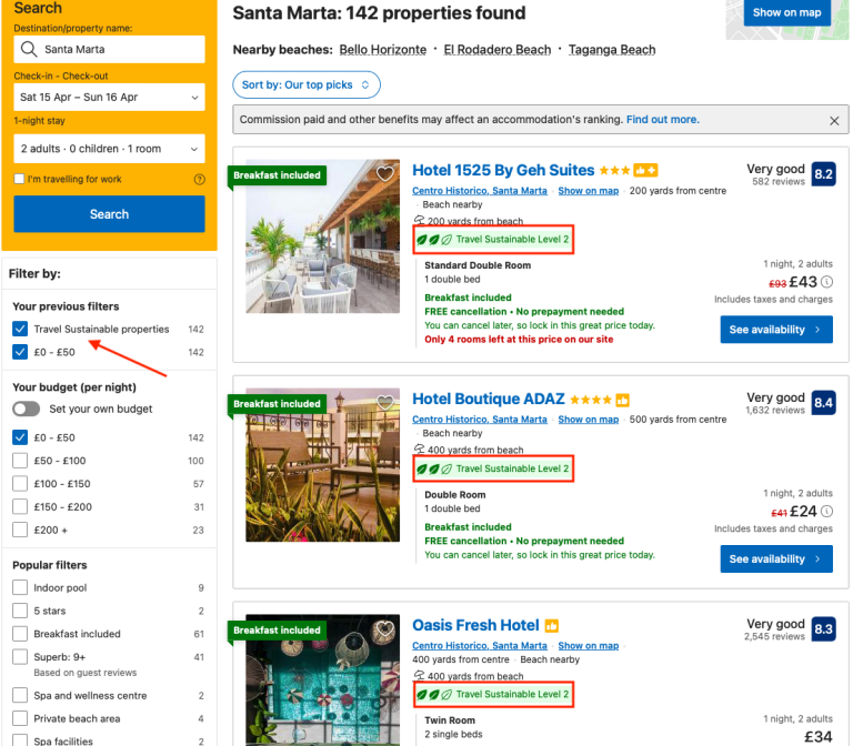 Booking.com’s Travel Sustainable scheme